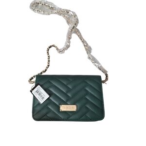 Bebe Green Quilted Crossbody Bag